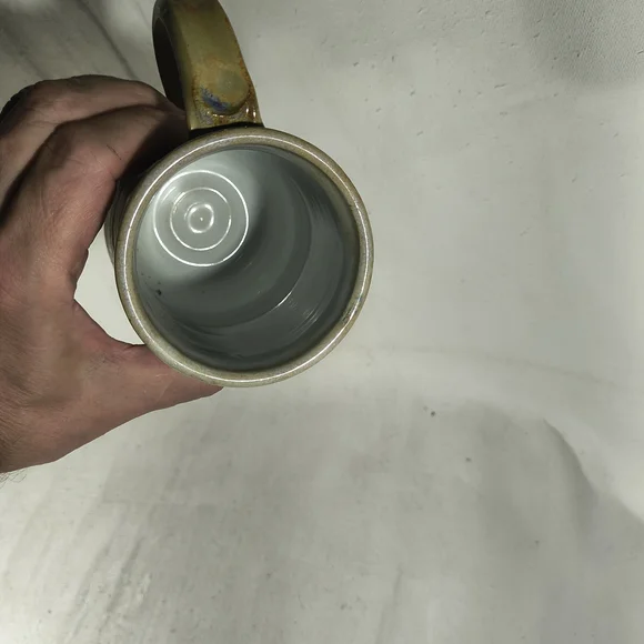 Greenish Brown Coffee Mug Handcrafted Ceramic Glazed - Picture 5 of 6